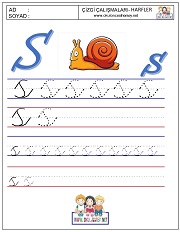 ş harfi çizgi çalışması